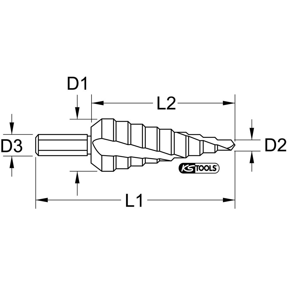 HSS-TiN Stufenbohrer Ø 7-32,5mm 11 Stufen, Bild 3