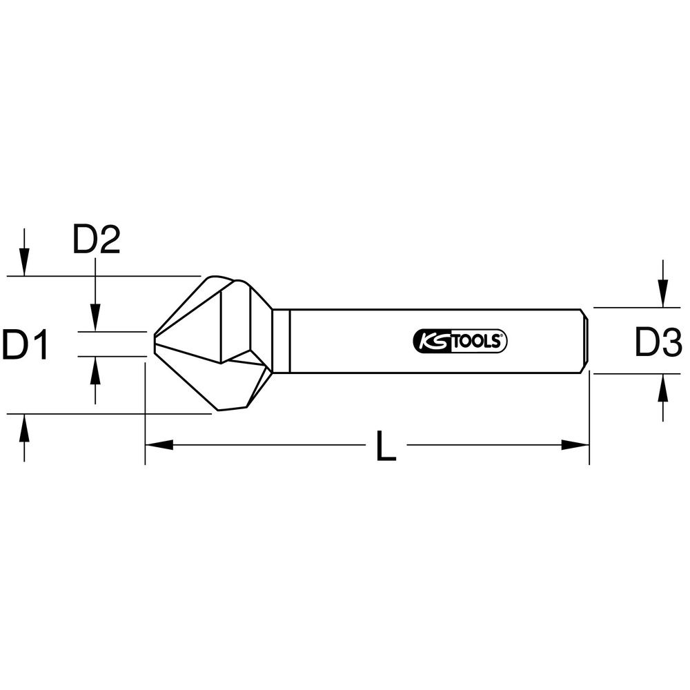 KS TOOLS Kegel- und Entgratsenker HSS Co 5 90° Ø 5 bis 31 mm, Bild 2