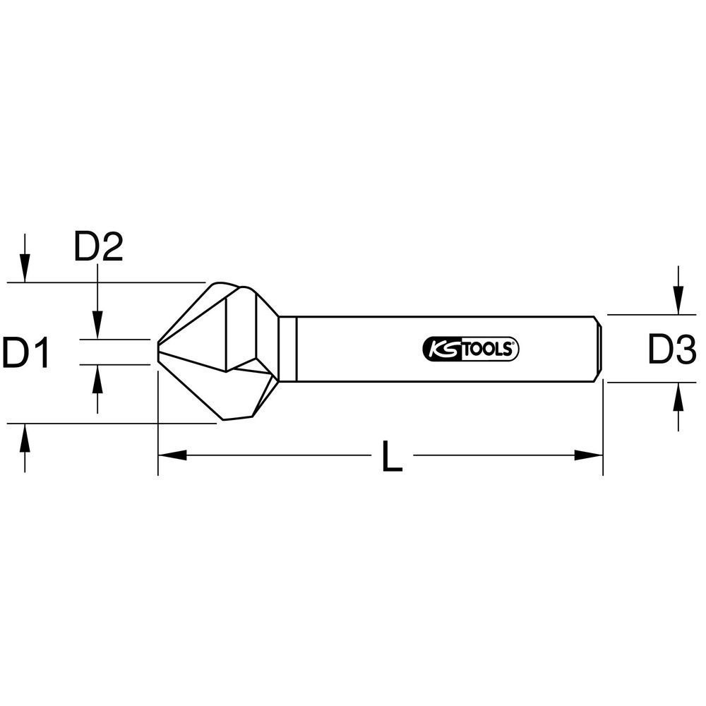 KS TOOLS Kegel- und Entgratsenker HSS TiN 90° 6,3 bis 26 mm auch als 1/4 Zoll Bit, Bild 2