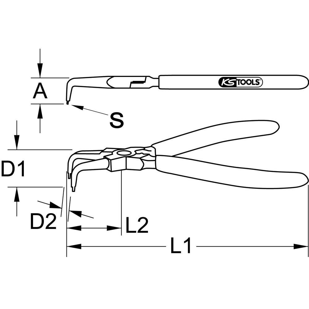 KS TOOLS Sicherungszange Montagezangen für Innensicherungsringe, Bild 10