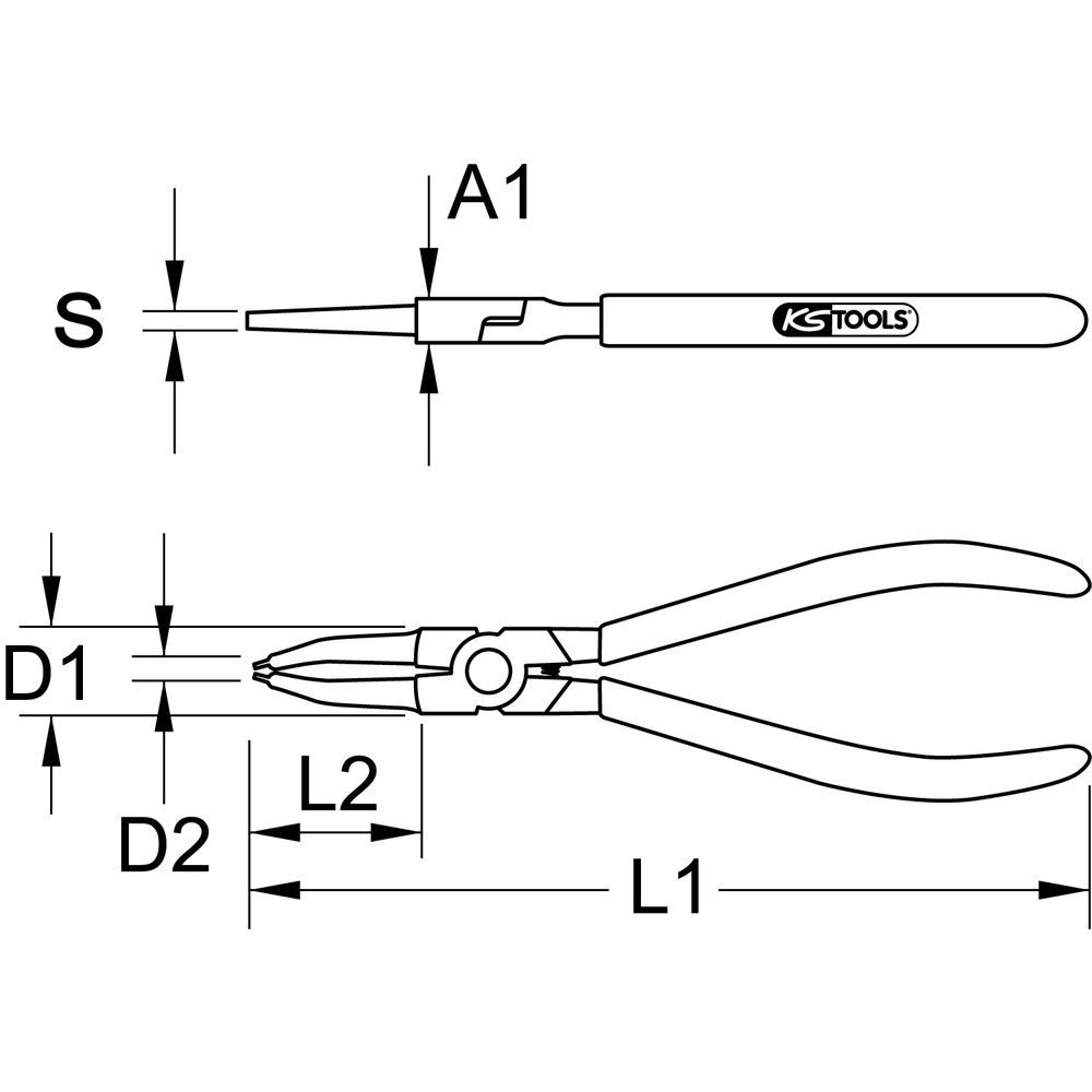 KS TOOLS Sicherungszange Montagezangen für Innensicherungsringe, Bild 5