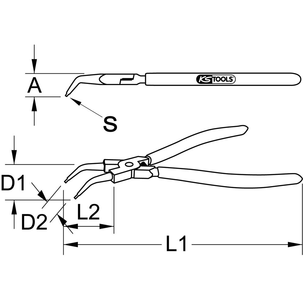 Radlager-Sicherungszange abgewinkelt 240mm, Bild 3