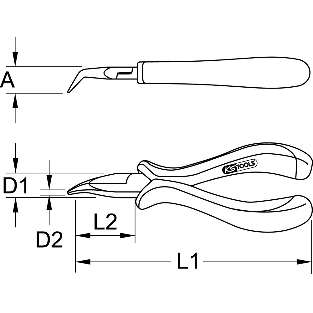 Feinmechanik-Flachrundzange-gebogen 130mm, Bild 3