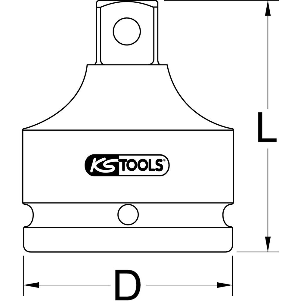 1/4" Kraft-Stecknuss-Adapter 1/4"F x 3/8"M, Bild 2
