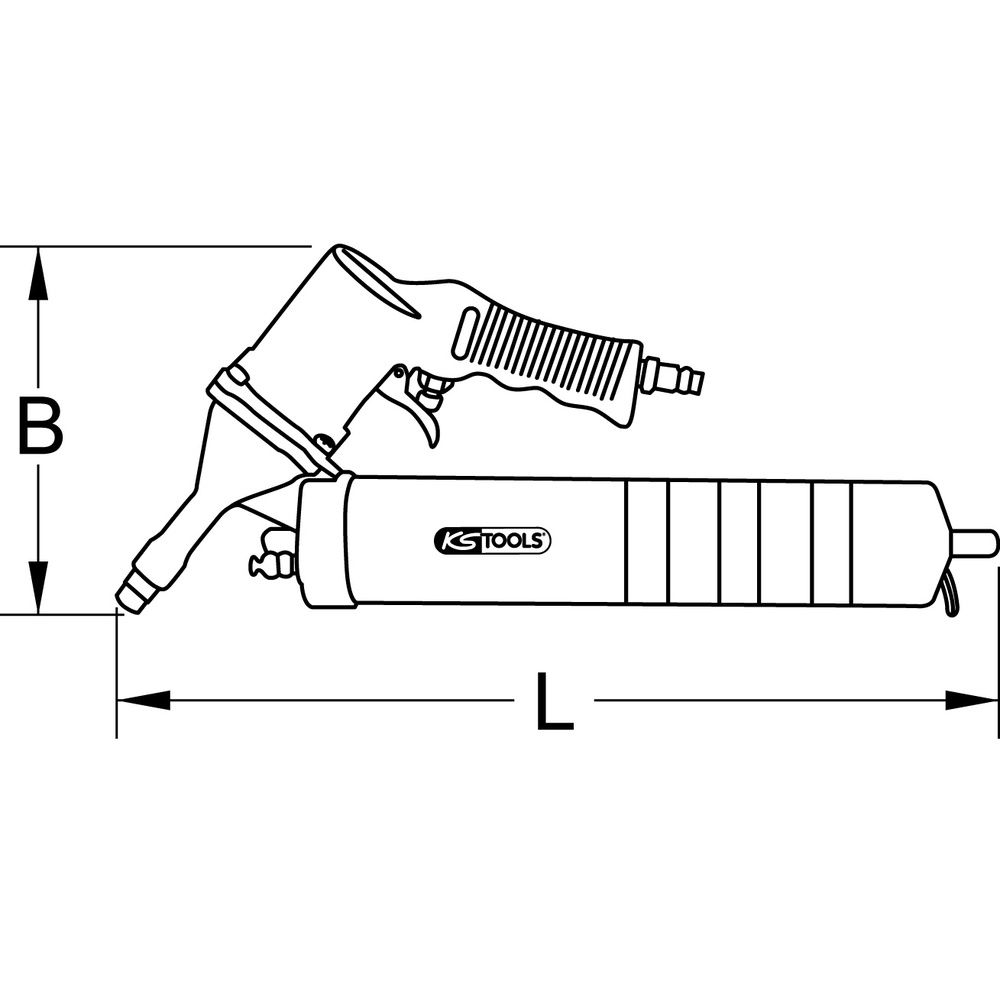 Druckluft-Fettpresse mit flexiblem Schlauch und Düse, Bild 7