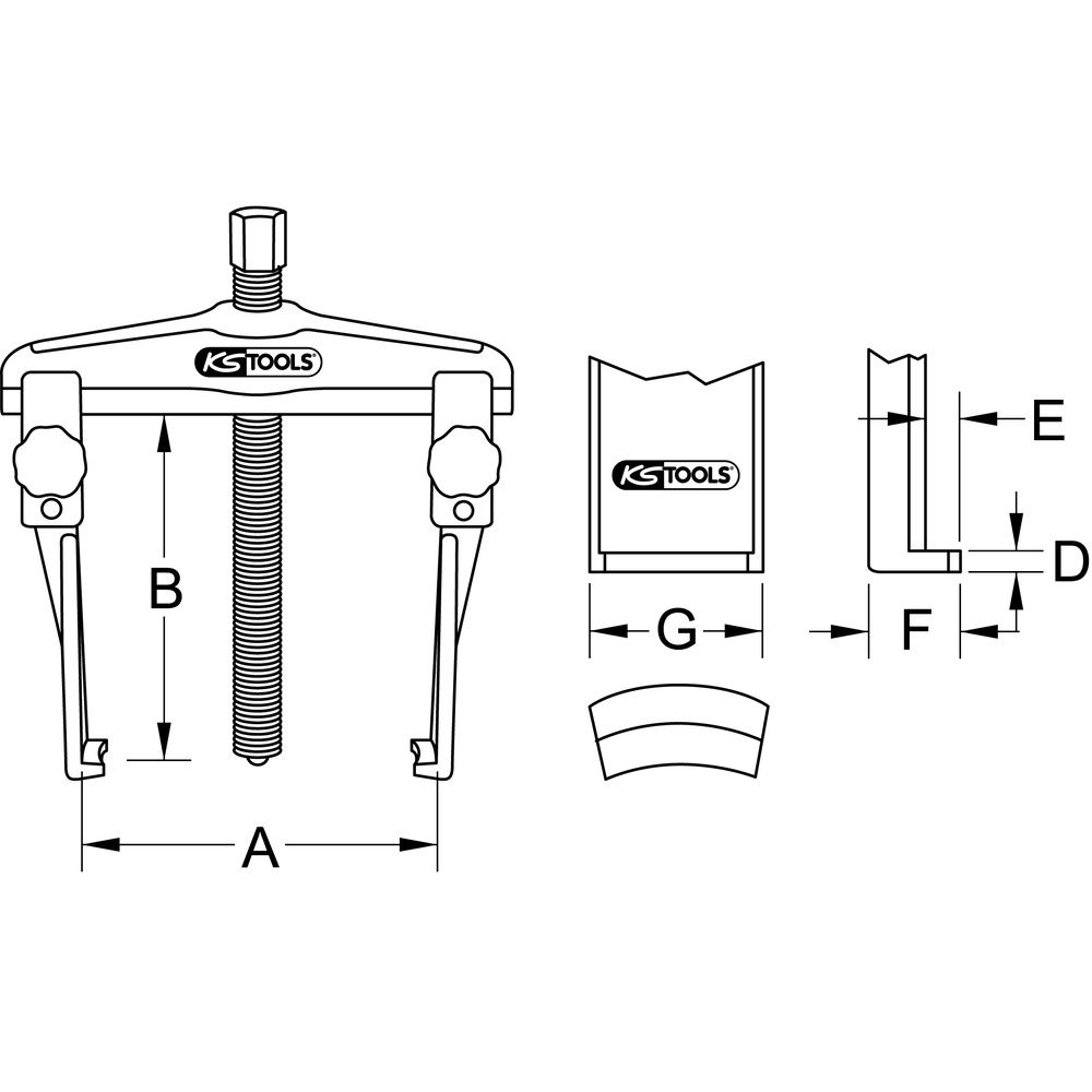 Schnellspann-Universal-Abzieher 2-armig, Bild 2