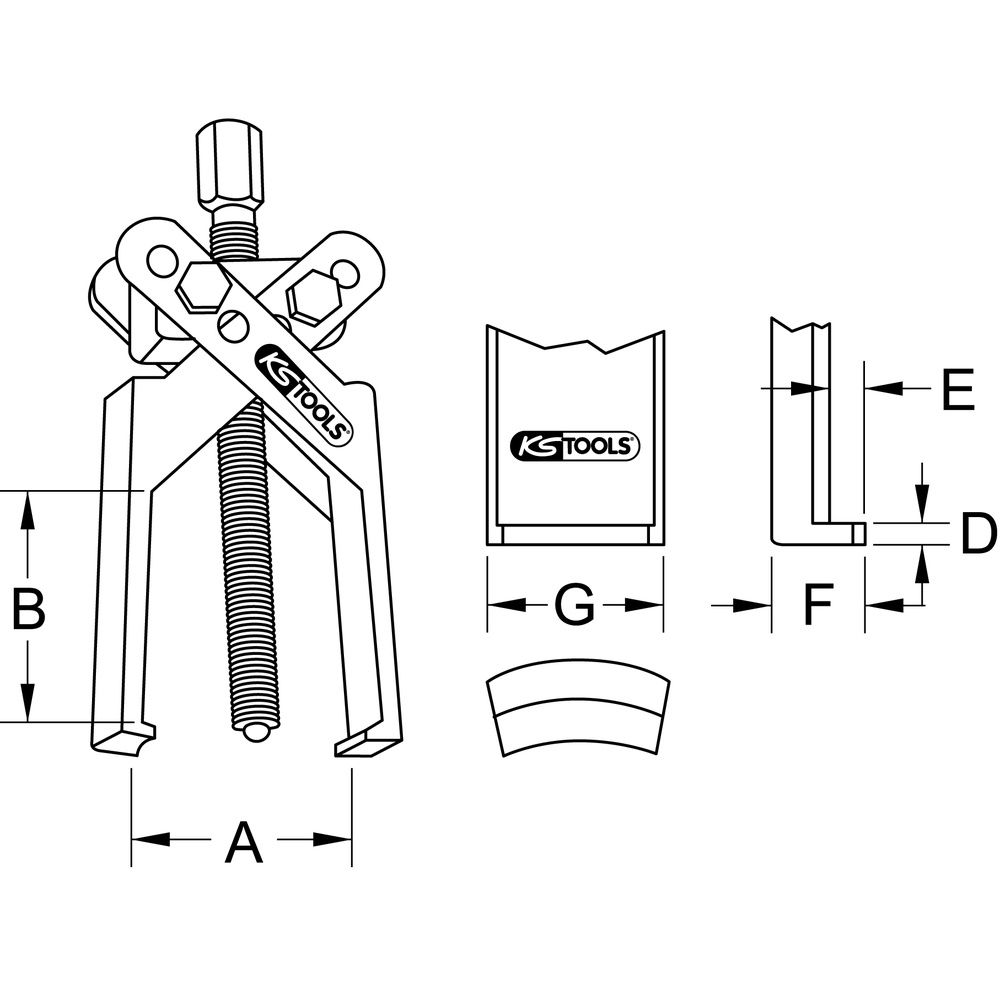 Universal-Abzieher 2-armig, Bild 3