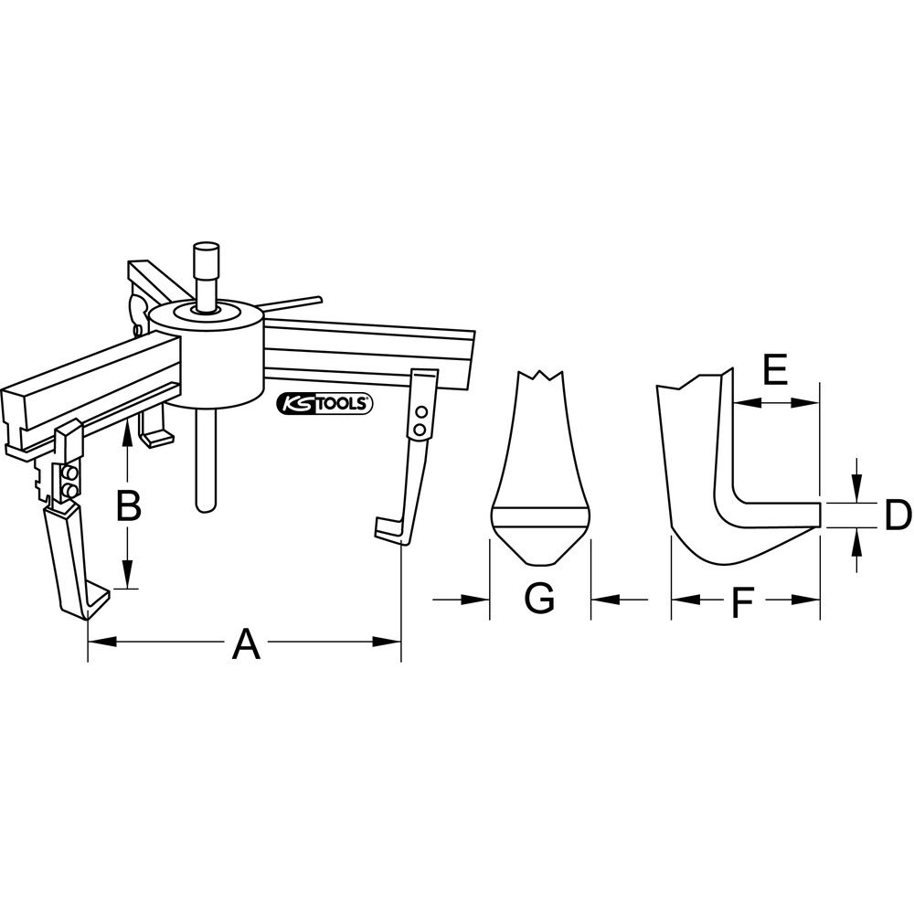 Universal-Abzieher 3-armig Universal-Abzieher 3-Armig schwere Ausführung, Bild 2
