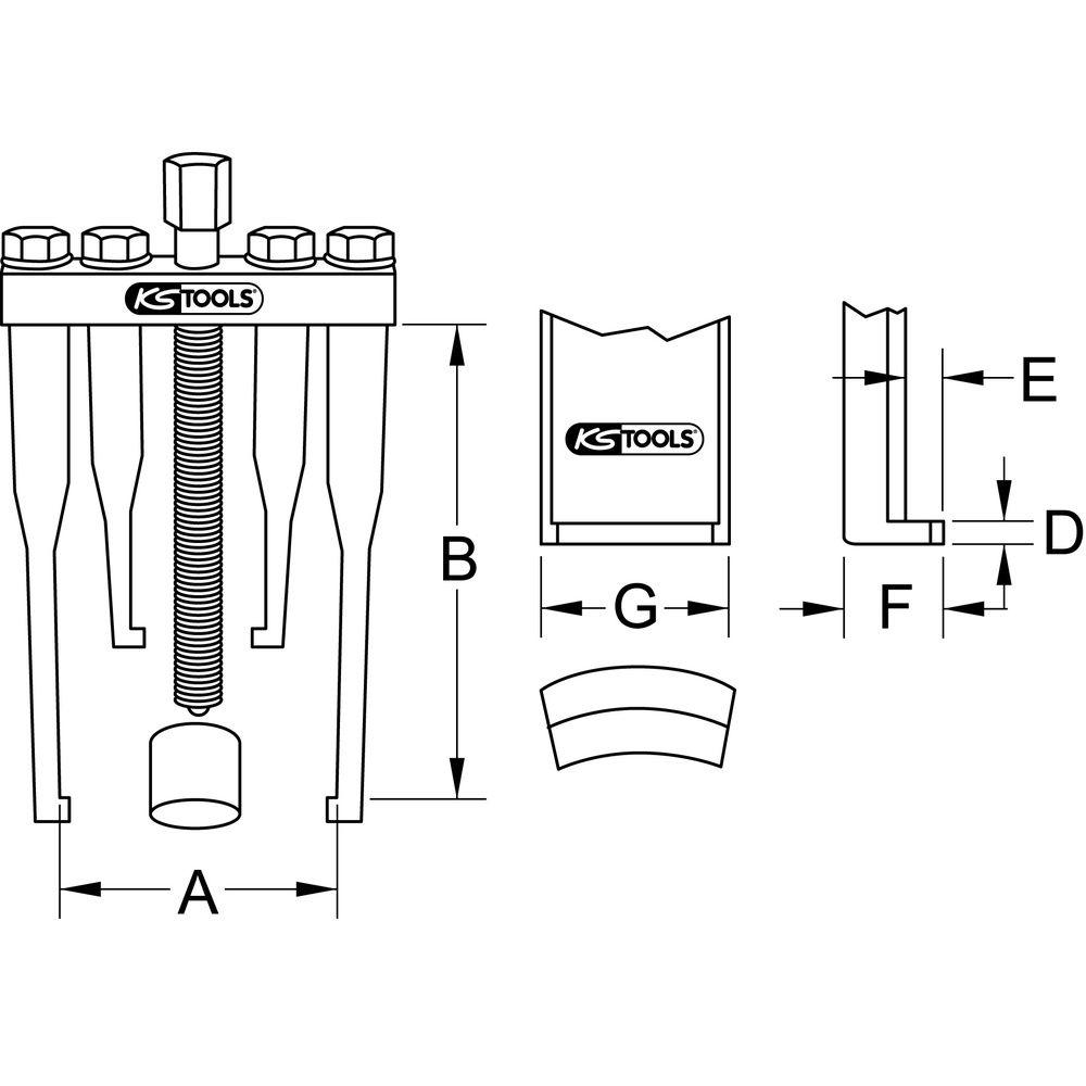 Universal-Lenkrad-Abzieher 2-armig für PKW 90mm, Bild 3