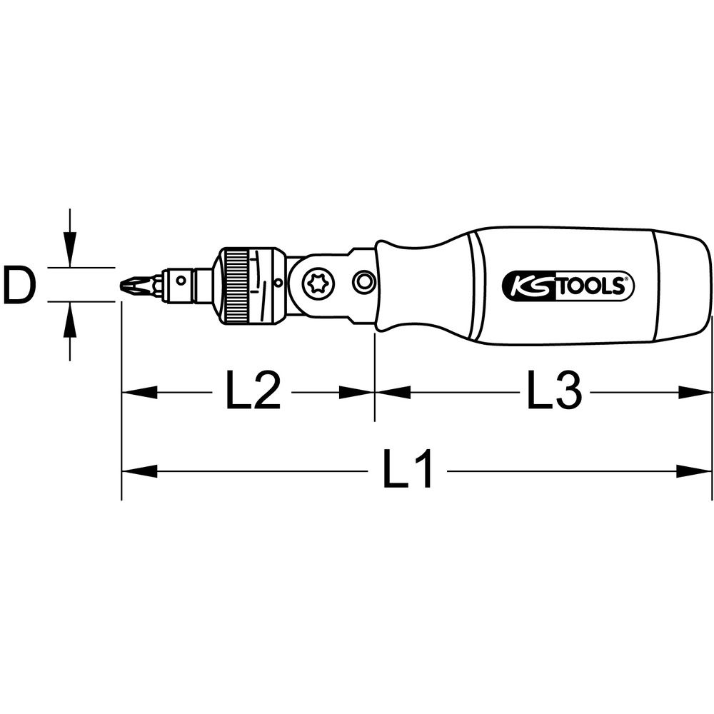 1/4" Ratschen-Bit-Schraubendreher 190mm, Bild 3