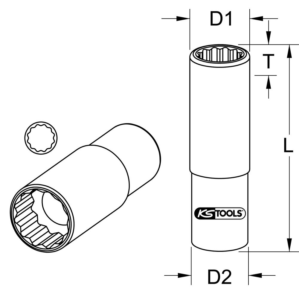 3/8" Spezial-Zündkerzen-Stecknuss, Bild 3