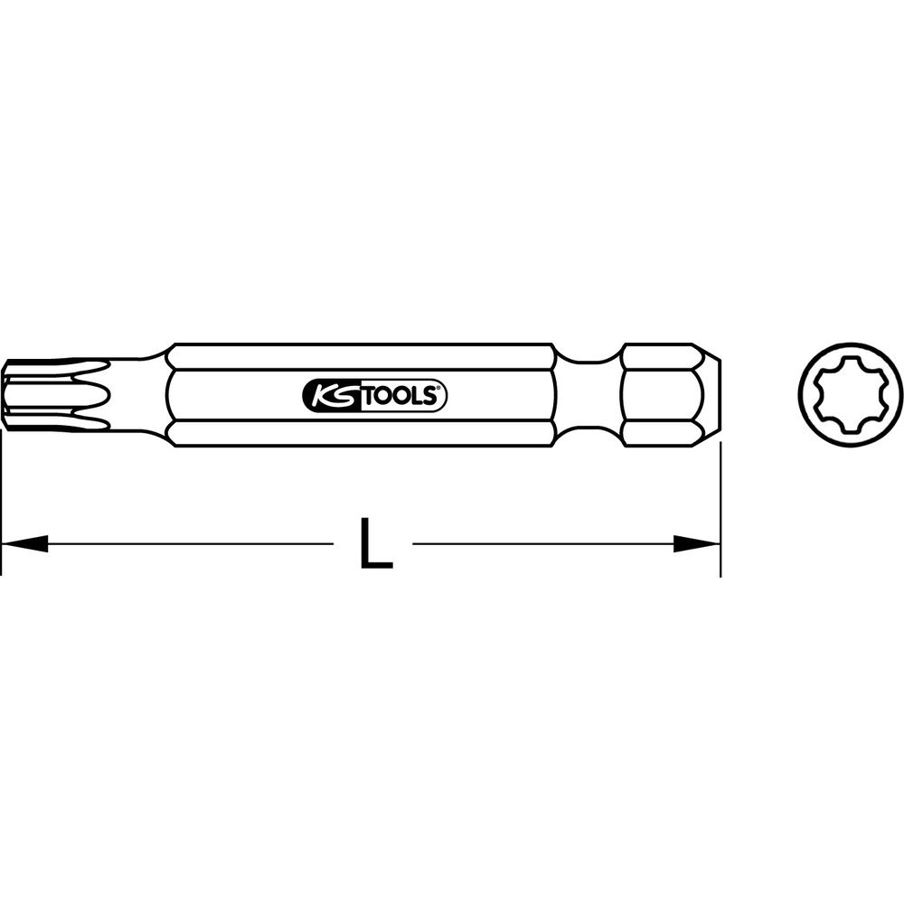 KS TOOLS Torx PLUS Bit 1/4 Zoll Form C 6.3 Länge 50 mm IP1 bis IP40 auch mit Bohrung, Bild 4