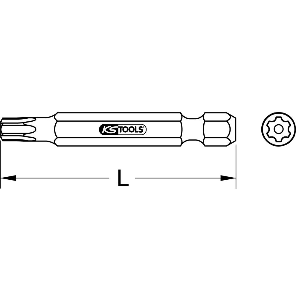 KS TOOLS Torx PLUS Bit 1/4 Zoll Form C 6.3 Länge 50 mm IP1 bis IP40 auch mit Bohrung, Bild 2