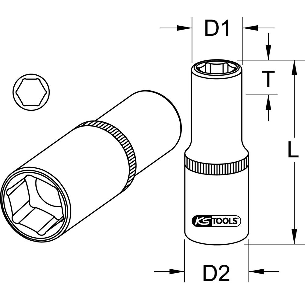1/2" Sechskant-Stecknuss lang 27mm, Bild 5