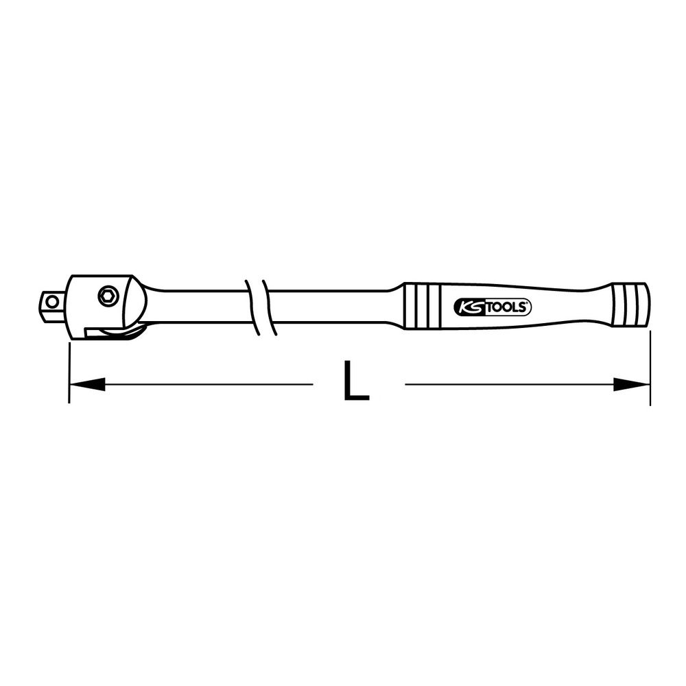 KS TOOLS CHROMEplus Gelenk-Steckgriff 3/8 Zoll 260 bis 450 mm hochglanz verchromt, Bild 2