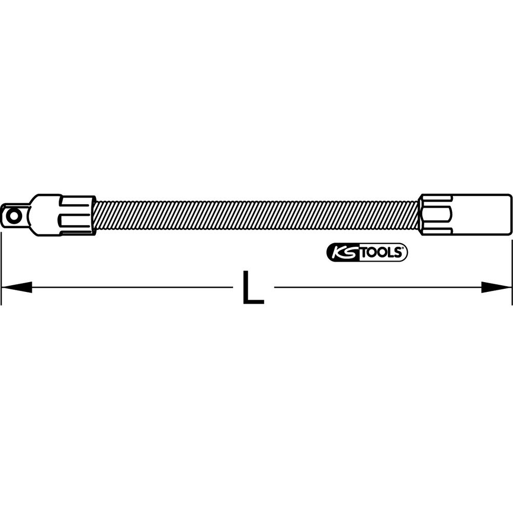 1/4" CHROMEplus Flexible Verlängerung 150mm, Bild 2