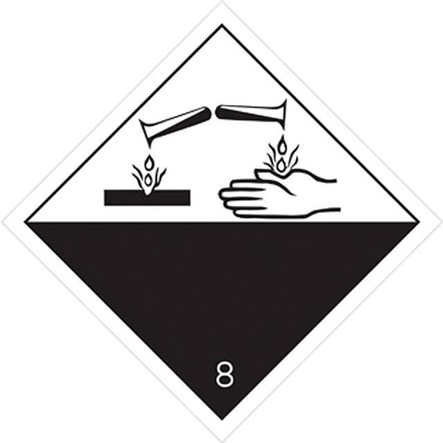 Gefahrzettel Nr.8 selbstkleb. Symbol "Aetzung" schwarz/weiss 250x250mm, Bild 2