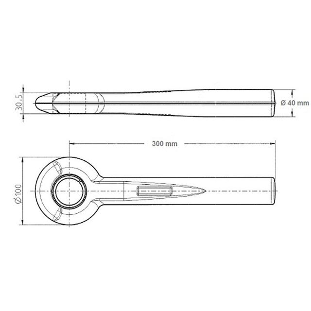 Zugöse DIN 74084-40A G`Länge 350mm Oese D=40mm H=31mm rund zum Einschweissen!, Bild 2
