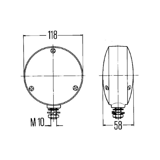 HELLA Blinkleuchte 12V / 24V gelb Anbau links / rechts Ø 118 mm, Bild 2