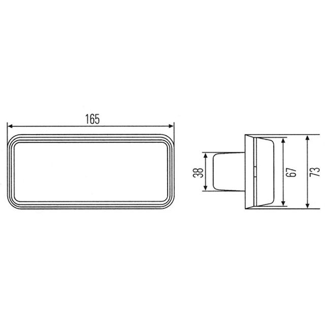 HELLA Blinkleuchte Einbau links / rechts 165 x 67 mm, Bild 2