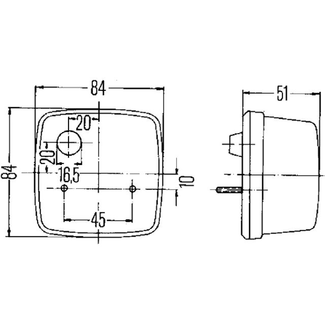 HELLA Blinkleuchte 12V links / rechts Anbau weiss / gelb 84 x 84 mm, Bild 2