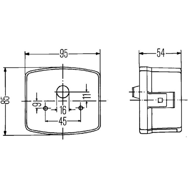HELLA Blinkleuchte C5W mit Standlicht Anbau 95 x 85 mm links oder rechts, Bild 3