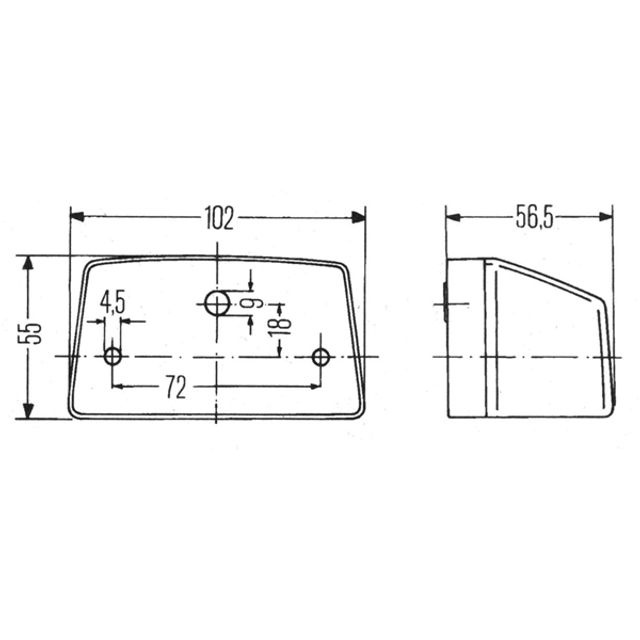 HELLA Kennzeichenleuchte 12V / 24V links / rechts Anbau 102 x 55 mm, Bild 2