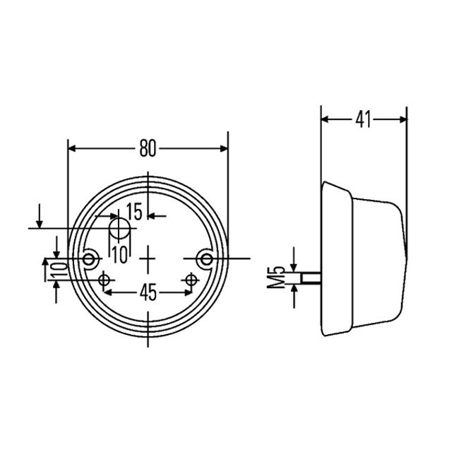 HELLA Schlussleuchte Anbau links / rechts 12V / 24V Ø 80mm