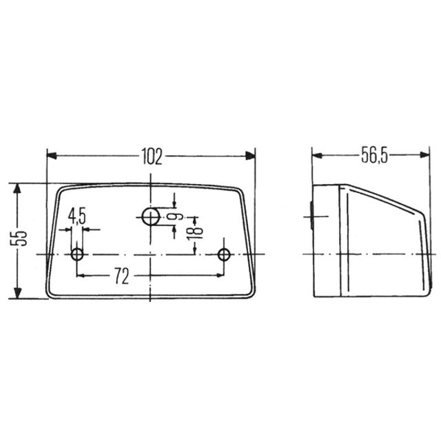 HELLA Umrissleuchte Anbau 102 x 55 mm ADR/GGVS-geprüft