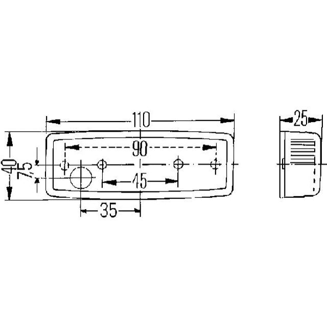 HELLA Seiternmarkierungsleuchte gelb Anbau 110 x 40 mm