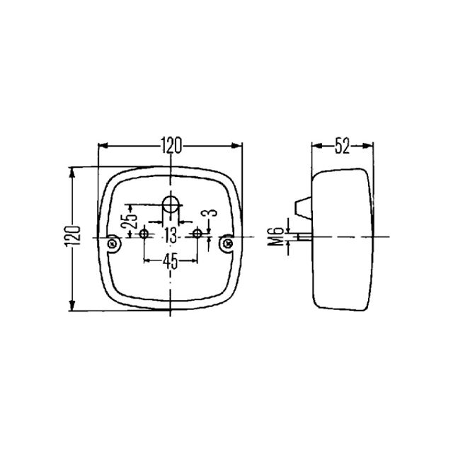 HELLA Heckleuchte 12V links rechts Anbau 120 mm, Bild 2