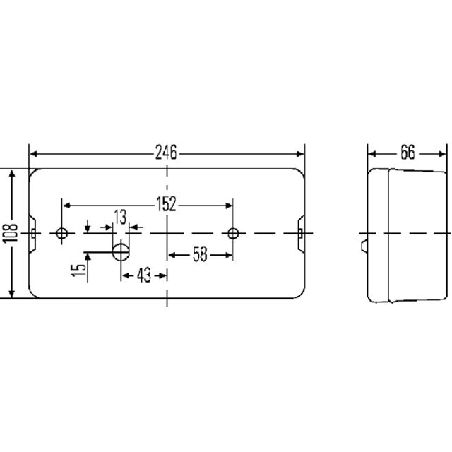 HELLA Heckleuchte Anbau 246 x 108 mm 12 V oder 12/24 V links oder rechts, Bild 3