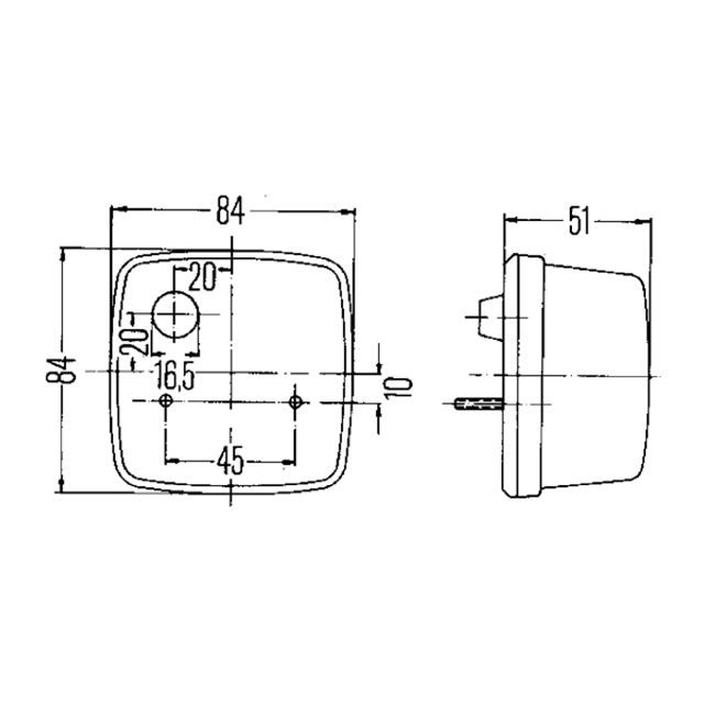 HELLA Heckleuchte 12V links / rechts Anbau 84 x 84 mm, Bild 2