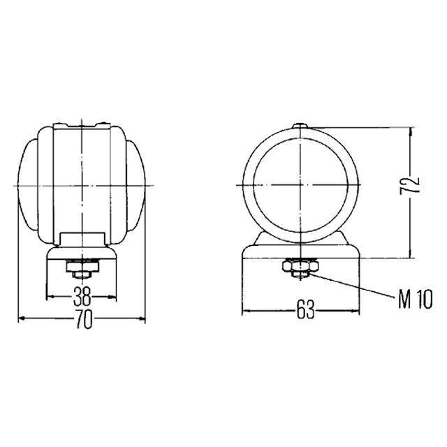 HELLA Begrenzungsleuchte 24V links / rechts Anbau 72 x 70 mm, Bild 2