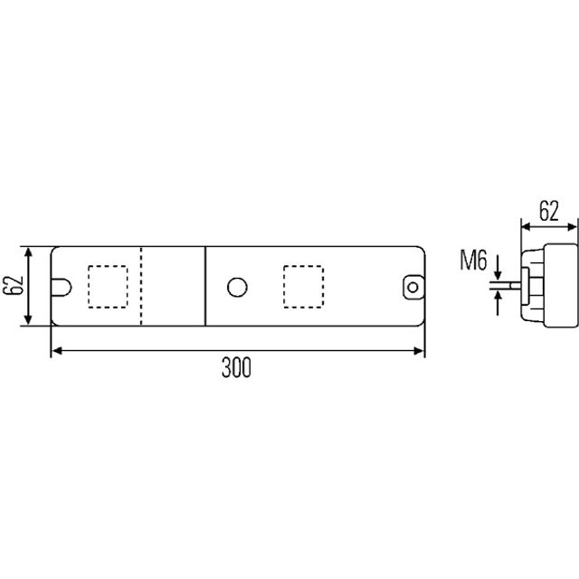 HELLA Heckleuchte 12V / 24V links / rechts Anbau / Einbau 300 x 62 mm, Bild 2