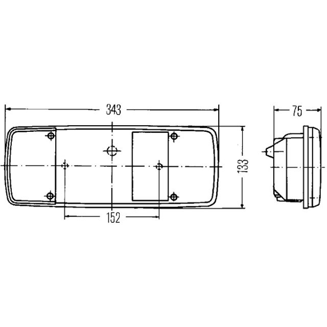 HELLA Heckleuchte Anbau 343 x 133 mm 12/24 V mit Nebelschluss- und Rückfahrlicht, Bild 5