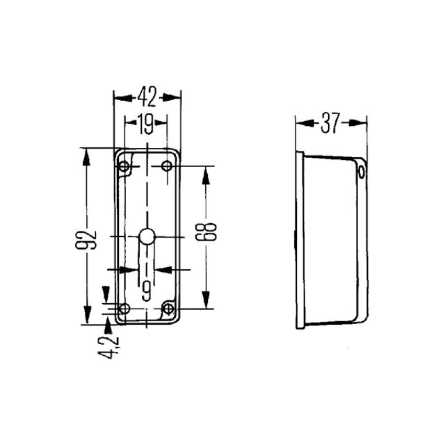 HELLA Umrissleuchte 24V Anbau rot / weiss 92 x 42 mm