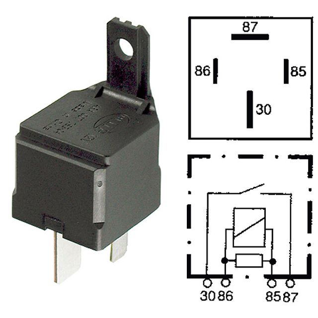 HELLA Arbeitsstromrelais Mini Schliesser Relais 2-4RA007793041, Bild 2