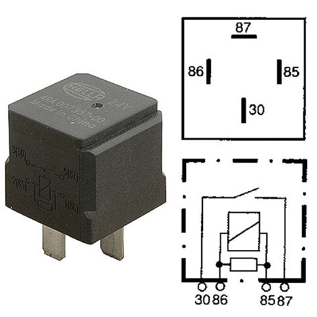 HELLA Arbeitsstromrelais Mini Schliesser Relais 2-4RA007957001, Bild 2