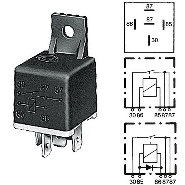HELLA Mini Schliesser Relais 40A mit Diode, Bild 2