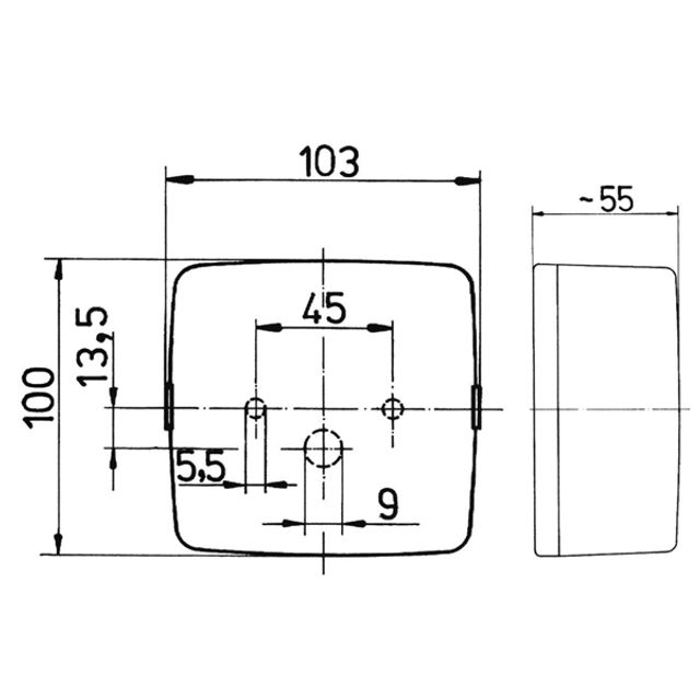JOKON Schlussleuchte BBS(K).205 104 x 98 mm