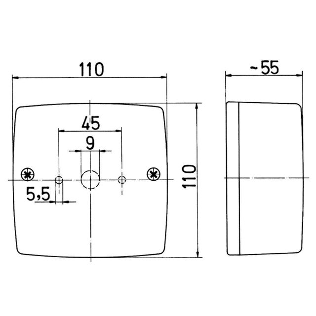 JOKON Schlussleuchte BBS(K) 510 links 158 x 64 mm