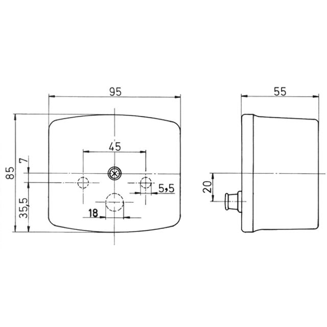 JOKON Schlussleuchte links BBS(K) 6025L 95 x 85 mm