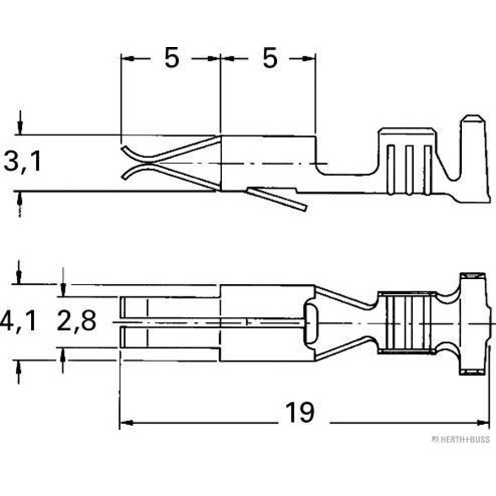 Crimpverbinder QS:0.5-1.5mm²,B2.8mm Flachsteckhülse, Bild 2