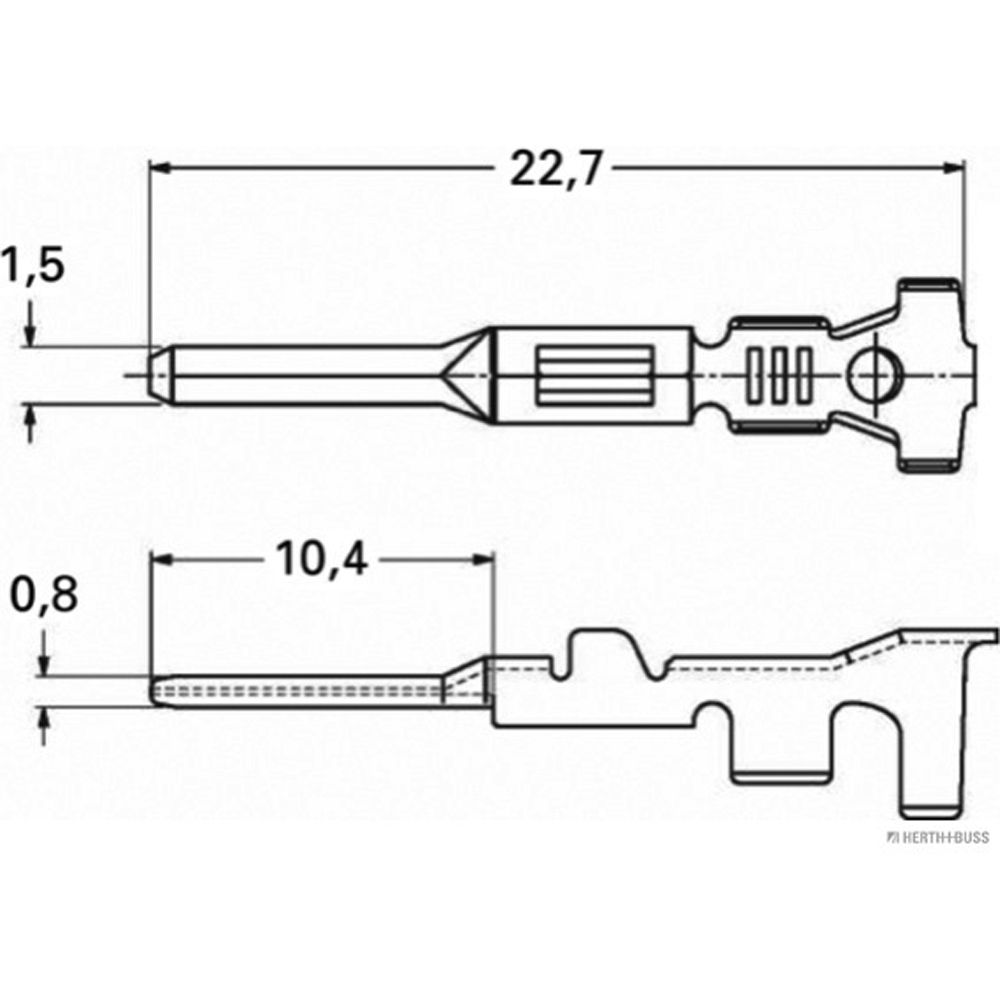 Crimpverbinder, QS:0.75-1.5mm², B1.5mm, -40°C