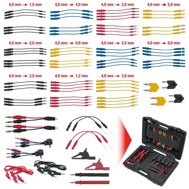 12/24V Master Diagnose Prüf- und Mess-Kabel-Satz, 92-tlg