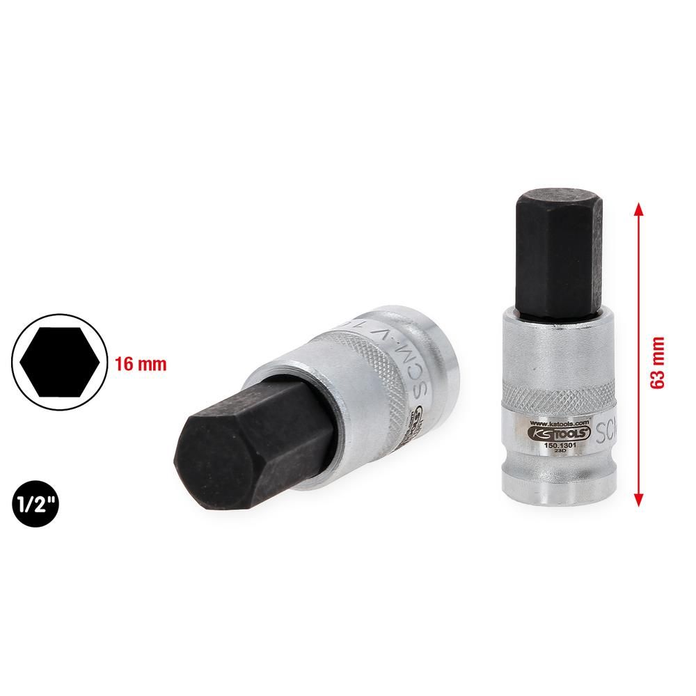 1/2" Bit-Stecknuss Innensechskant für HV-Batteriebefestigungen für VAG, 16mm
