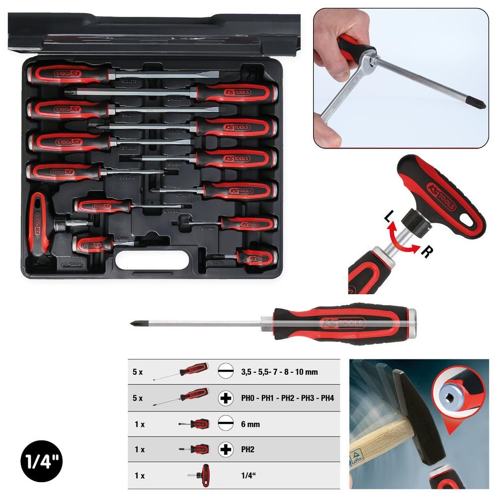 ERGOTORQUE®max Schlagkappen-Schraubendreher-Satz 13-tlg
