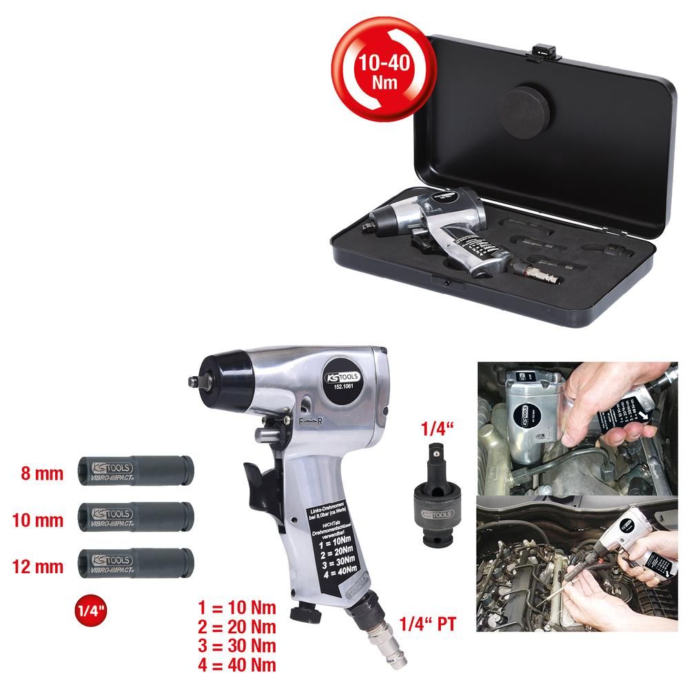 1/4" Glühkerzen-Druckluft-Vibrationsschrauber-Satz 5-tlg