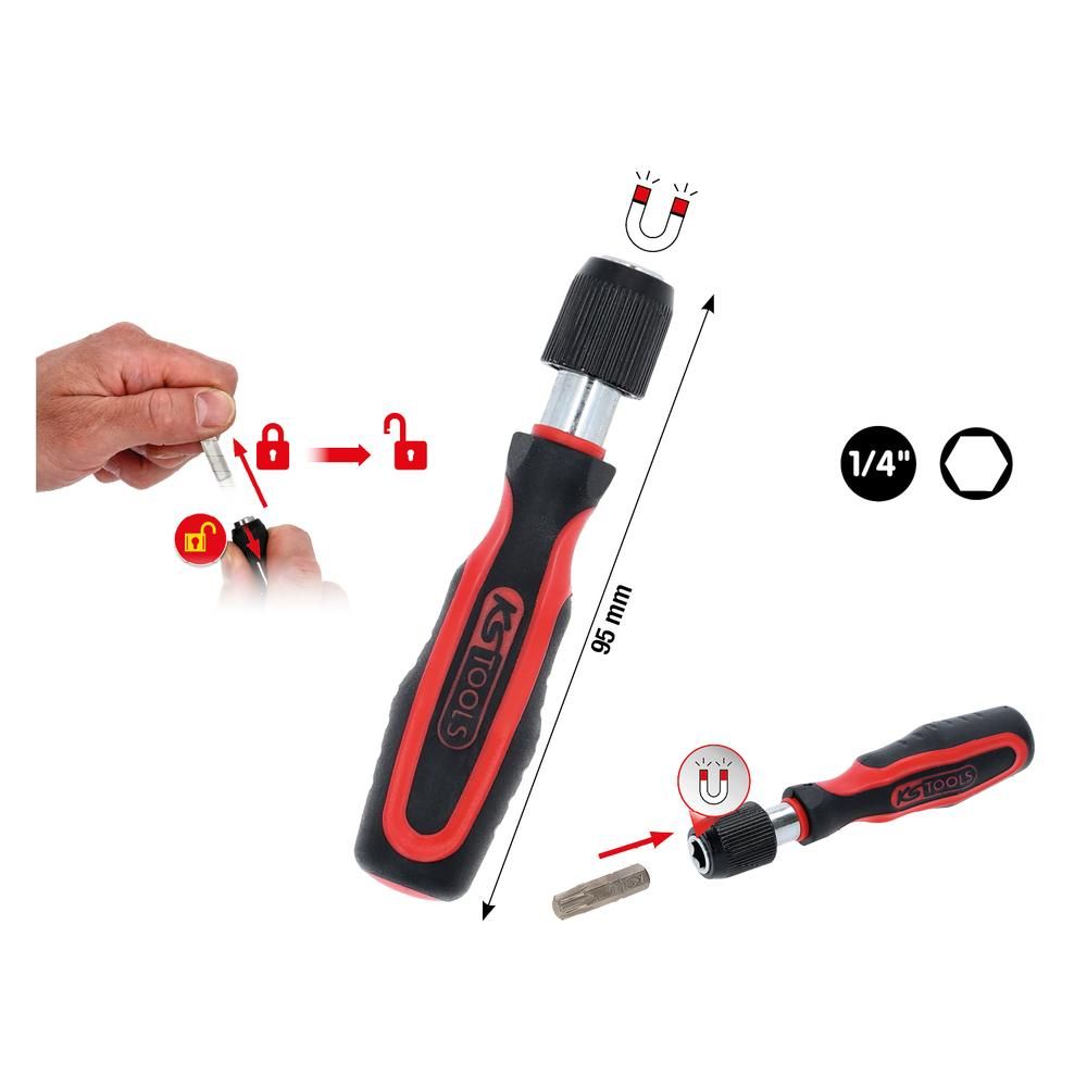 1/4" Mini-Bit Schraubendreher mit Schnellveriegelung